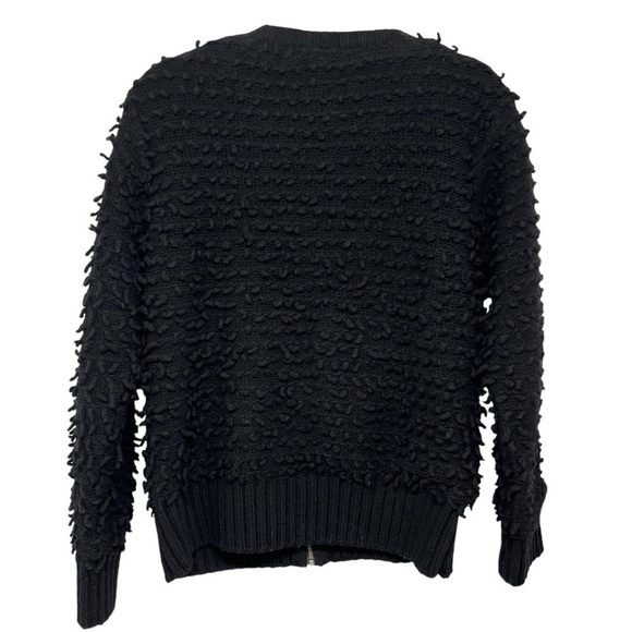 Anine Bing Black Wool Blend Bauble 3D Textured Zipper Front Jacket Coat Womens S - Picture 13 of 16